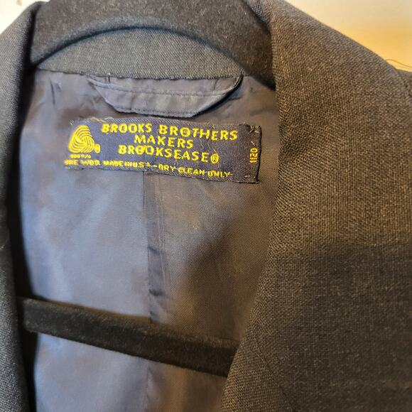 Brooks Brothers Makers Brooksease Wool Grey Black 3 button jacket 44 Long - Picture 5 of 6